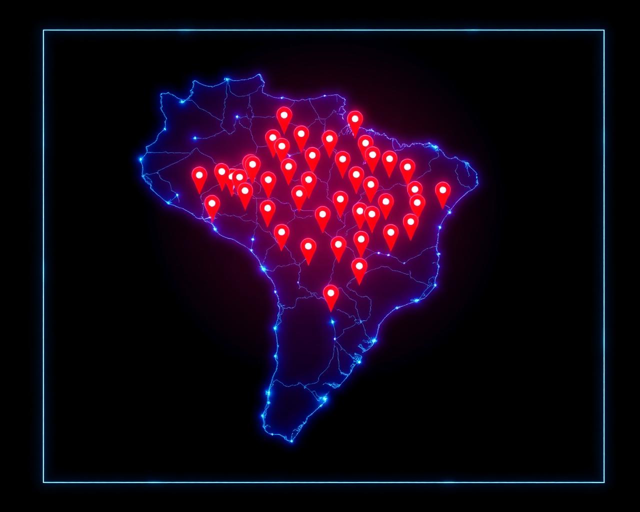 Mapa do Brasil com as regiões atendidas